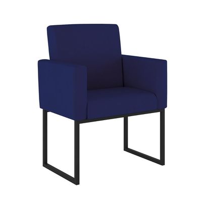 Kit Sofá 2 Lugares + 2 Poltronas Para Recepção Sala Balaqui Cor:azul Marinho Azul Marinho