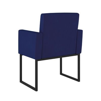 Kit Sofá 2 Lugares + 2 Poltronas Para Recepção Sala Balaqui Cor:azul Marinho Azul Marinho