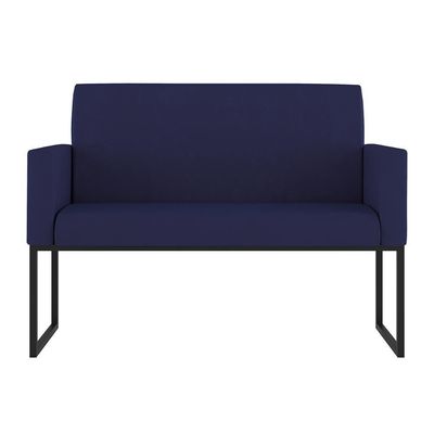 Kit Sofá 2 Lugares + 2 Poltronas Para Recepção Sala Balaqui Cor:azul Marinho Azul Marinho