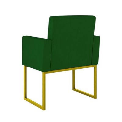 Kit Sofá 2 Lugares + 2 Poltronas Recepção Sala Base Dourada Cor:verde Verde