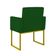 Kit Sofá 2 Lugares + 2 Poltronas Recepção Sala Base Dourada Cor:verde Verde