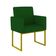 Kit Sofá 2 Lugares + 2 Poltronas Recepção Sala Base Dourada Cor:verde Verde