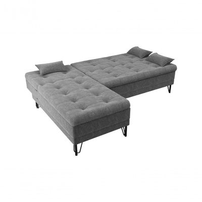 Sofá Cama Com Chaise 3 Lugares 2,00 Mts Nice Matrix Chumbo