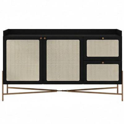 Balcão Buffet 139cm Pés Metálicos Oslo - Nero