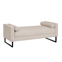 Recamier Berlim Base Metal 1,20m Linho Bege - Inova Decorações