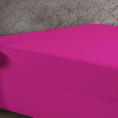 Lençol Com Elástico Solteiro Nobre 1 Peça Luva De Box 55cm De Altura Malha 100% Algodão - Pink