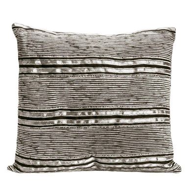 Capa De Almofada Decorativa Chenille 1 Peça 45x45 Cm 65% Poliéster, 35% Algodão - Prata