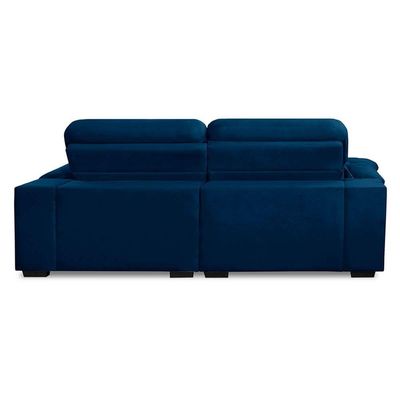 Sofa Retratil Reclinavel 2 Lugares 2,40 Crystal Veludo Azul Marinho Lansofbr