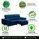 Sofa Retratil Reclinavel 2 Lugares 2,40 Crystal Veludo Azul Marinho Lansofbr
