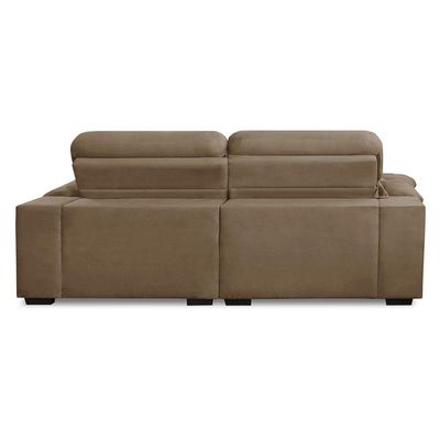 Sofa Retratil Reclinavel 2 Lugares 2,50m Crystal Veludo Capuccino Lansofbr