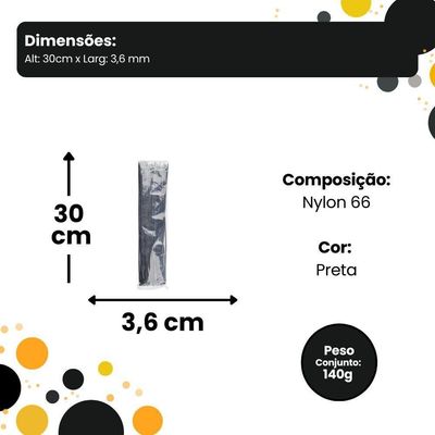 Abraçadeira De Nylon 30cm X 3,6mm Com 100 Unidades - Preta