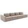 Sofá Ilha E Puff Sala Living 465cm Siesta M22 Veludo Bege - Mpozenato