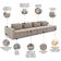 Sofá Ilha E Puff Sala Living 465cm Siesta M22 Veludo Bege - Mpozenato