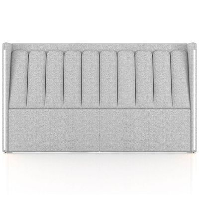 Cabeceira Cama Box Queen Estofada Com Led 160cm Moan P05 Linho Cinza Claro - Lyam Decor