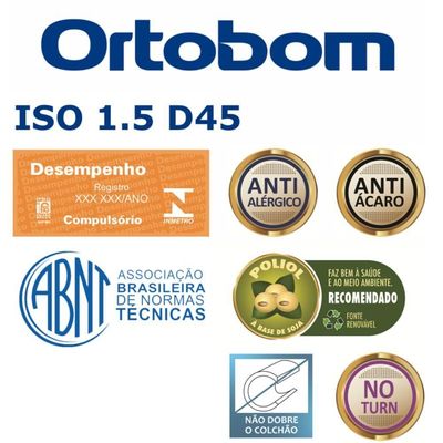 Colchão de Espuma Casal Airtech Ortopillow 150 D45 28x138x188cm 1040328317 Ortobom Colchao Airte