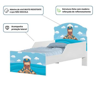Mini Cama Capitão Marinho Com Colchão