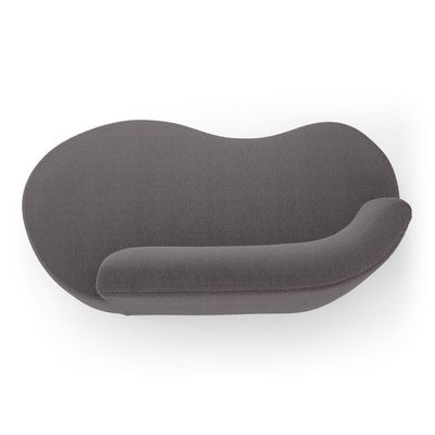 Sofá Orgânico Living Bob 145cm 02 Lugares Com 02 Almofadas Bouclê Cinza Escuro - Desk Design