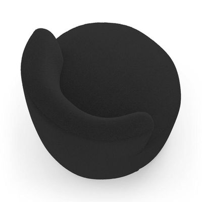Kit Sofá E Poltrona Orgânica Living Bob Com Almofadas Bouclê Preto - Desk Design