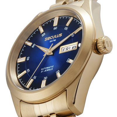 Relógio Seculus Masculino Ref: 77361gpsvda5 Automático Dourado