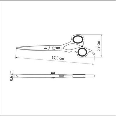 Tesoura Para Cabelo Tramontina Em Inox Com Fio Laser E Apoio Fixo Para Dedo 6"