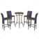 Mesa Bistrô E 4 Banquetas Roma Marrom Corda Estofado 9 Trama Azul