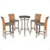 Mesa Bistrô E 4 Banquetas Roma Marrom Corda Estofado 8 Trama Terra Cota