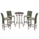 Mesa Bistrô E 4 Banquetas Roma Marrom Corda Estofado 7 Trama Verde