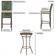 Mesa Bistrô E 4 Banquetas Roma Marrom Corda Estofado 7 Trama Verde