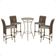 Mesa Bistrô E 4 Banquetas Roma Fendi Corda Estofado 8 Trama Marrom