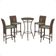 Mesa Bistrô E 4 Banquetas Roma Marrom Corda Estofado 5 Trama Marrom