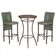 Mesa Bistrô E 2 Banquetas Roma Marrom Corda Estofado 7 Trama Verde