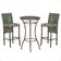 Mesa Bistrô E 2 Banquetas Roma Marrom Corda Estofado Trama Verde