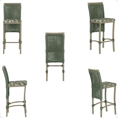 Mesa Bistrô 2 Banquetas Roma Corda Náutica Estofado 5 Trama Verde