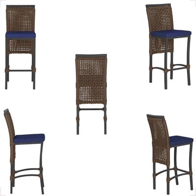 Mesa Bistro E 4 Banquetas Roma Preta Corda Náutica 10 Marrom