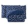 Kit Cobre Leito Colcha Polly Queen 3 Peças Malha 100% Algodão Estampa Bolinhas - Azul Marinho
