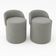 Kit 2 Puff Encosto Suede Redondo Sala Banco Orgânico Quarto cinza