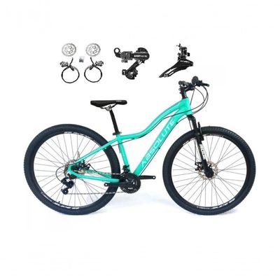 Bicicleta Aro 29 Absolute Hera Feminina 21v Alumínio Câmbios Shimano Freio Hidráulico Verde 17