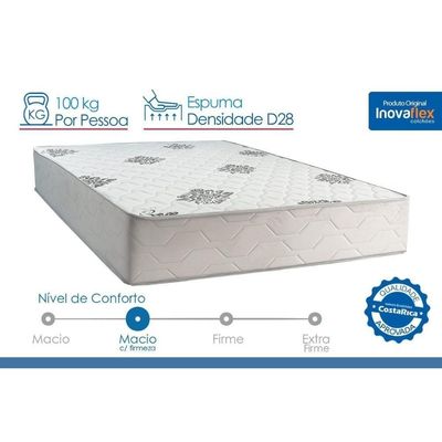 Cama Box Baú Casal + Colchão Ortopédico Inovaflex Comfort Premium