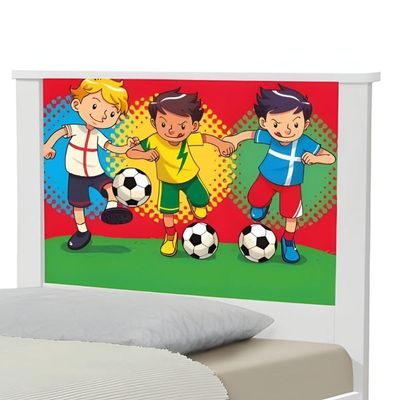 Cama Solteiro Adesivada Futebol Meninos Com Colchão