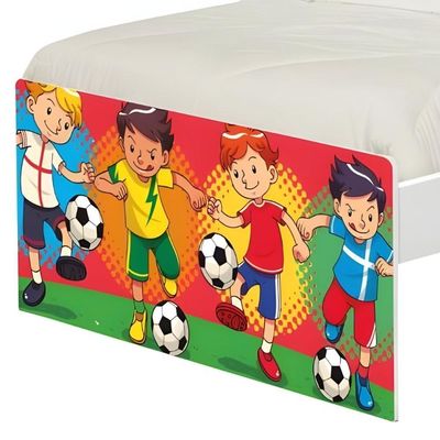 Cama Solteiro Adesivada Futebol Meninos Com Colchão