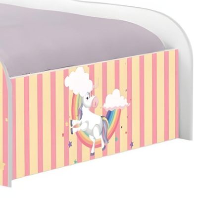 Cama Carro Fun Adesivada Unicórnio Meigo Solteiro
