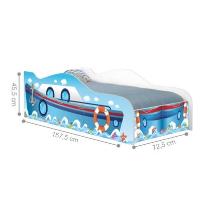Cama Carro Adesivada Navio Kids Infantil