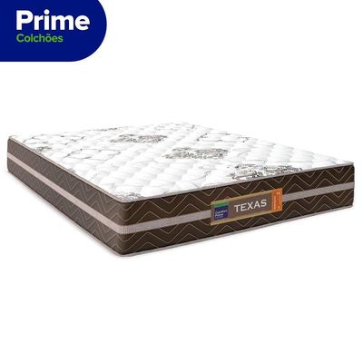 Cama Box Casal Bipartido Suede + Colchão Molas Ensacadas Texas Prime Colchões 138cm - Suporta Até 120kg Por Pessoa