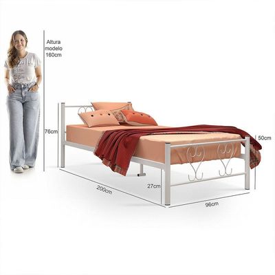 Cama Juvenil Solteiro Tutti Com Colchão Solteiro 88cm Klm Branco