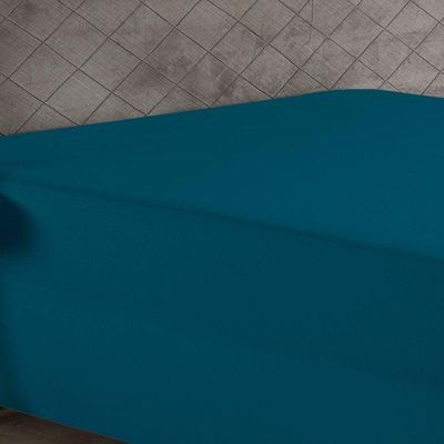 Lençol Com Elástico Queen Nobre 1 Peça Luva De Box 55cm De Altura Malha 100% Algodão - Petróleo