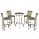 Mesa Bistrô E 4 Banquetas Roma Marrom Corda Estofado 8 Trama Rami
