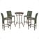 Mesa Bistrô E 4 Banquetas Roma Marrom Corda Estofado 8 Trama Verde