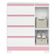 Cômoda Sapateira Olímpia 1 Porta E 4 Gavetas Quadriflex Branco-rosa - Móveis Albatroz