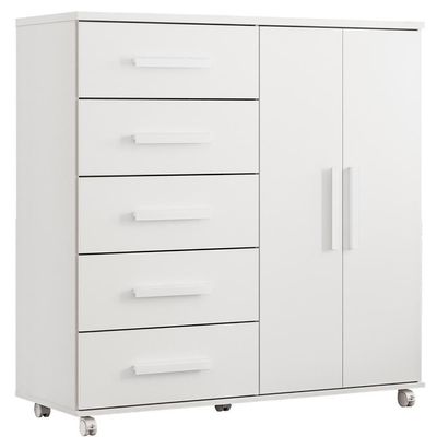 Cômoda Toronto 2 Portas E 5 Gavetas Branco - Móveis Albatroz