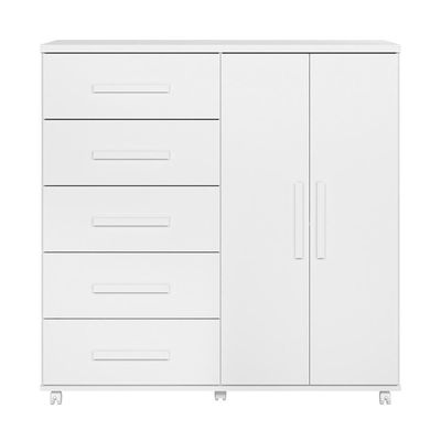 Cômoda Toronto 2 Portas E 5 Gavetas Branco - Móveis Albatroz